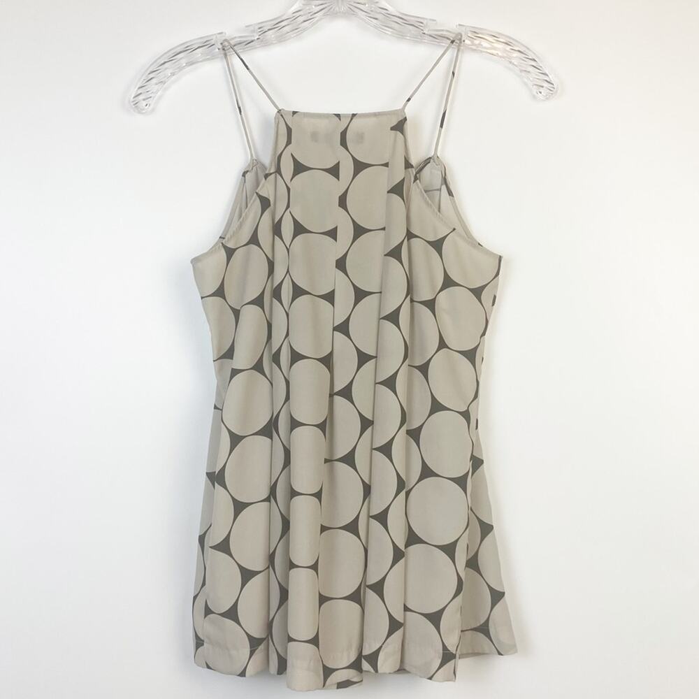 Madewell Circle Dot Pleated Cami Womens Blouse Tan Size 0 - Picture 8 of 13